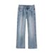 Men's Clothing Men's Washed Straight-Leg Jeans - Relaxed Fit Vintage Denim Pants With Slight Flare, High Cotton Comfort (Blue, Size 28-40)_viptrois.com