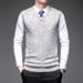 Men's Wool Blend Vest Spring Autumn Casual V-Neck Sweater Solid Color Base Shirt Business Fashion Stylish_viptrois.com