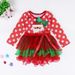 Christmas Children's dress for girls New Year's Christmas polka dot bow red cake dress_viptrois.com