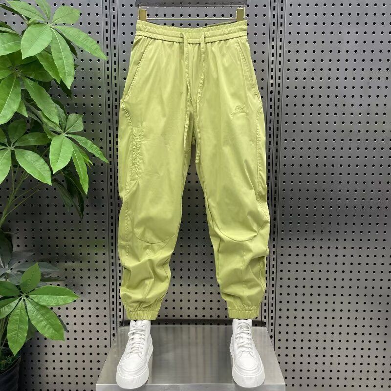 Men's Clothing Spring/Summer Men's Thin Solid Color Harem Pants Breathable Loose Cargo Casual Nine Point Versatile Loose Fit Trousers_viptrois.com