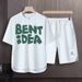 Men's Clothing 2024 Waffle Casual Summer Suit Men's Loose Teen Short sleeved T shirt Shorts Handsome Two piece Suit_viptrois.com