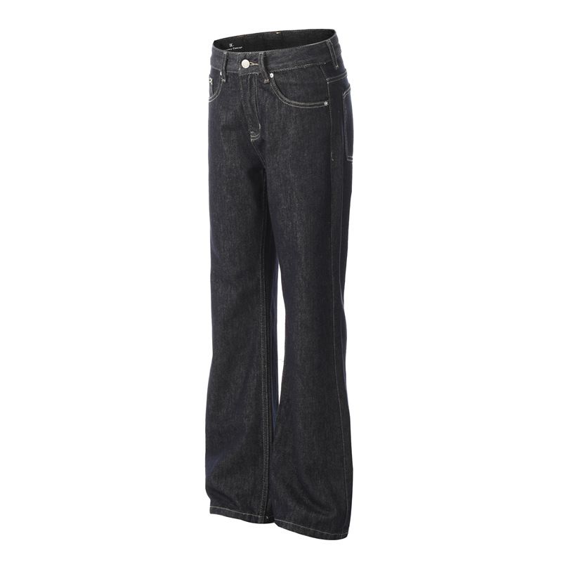 Men's Clothing Blue Retro Classic Loose Jeans High Street Straight Cleanfit Trousers_viptrois.com