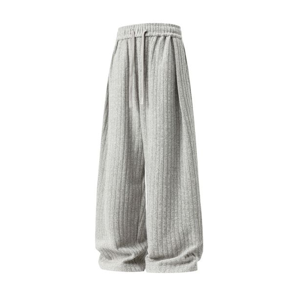 Pure Fleece Loose Draped Casual Men Autumn New Heavyweight Texture Sweatpants Pleated Design Trendy Brand Long Pants_viptrois.com