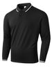 Men’s Jacquard Collar Long-Sleeve Polo Shirt – Breathable & Stylish Outdoor Top (Black/Red/Light Grey/Khaki) – S-XXL_viptrois.com