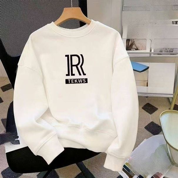 Men's Clothing Autumn And Winter Plus Velvet Thickened Round Neck Pullover Sweatshirt Men's Loose Versatile Youth Casual Fashion Tops_viptrois.com