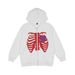 Dark Style Skeleton Print Zipper Jacket Men's Ins Street Fashion Loose Cardigan Hooded Sweatshirt Sportswear_viptrois.com