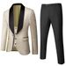 Men's Clothing Slim Three Piece Suit Men's Suit Wedding Business Casual Dress Large Size_viptrois.com
