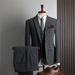 Modern Slim Fit Checkered Suit Set For Men - 3 Piece Formal Wedding & Business Attire With Vest (Grey Tones, Multiple Sizes)_viptrois.com