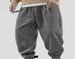 Men's Clothing Men's Fashion Street Velcro Cuff Solid Color Loose Casual Trousers_viptrois.com
