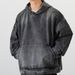 Men's Clothing retro hooded denim sweatshirt for men spring and autumn high street heavy distressed loose fashion boys pullover jacket_viptrois.com