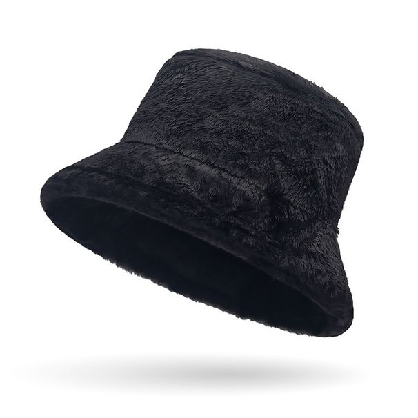 New Plush Bucket Hat For Women In Autumn And Winter Thickened And Warm Fur Basin Hat Fashionable And Versatile Leopard Print Hat_viptrois.com