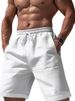 Men's Clothing New Men's Cotton And Linen Shorts Drawstring Elastic Waist Straight Leg Solid Color Breathable Daily Beach Five Point Leisure Medium_viptrois.com