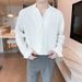Men's Clothing Ins Fashion Solid Color Thin Cardigan Shirt Standard Lazy Harajuku New Long Sleeve Youth Popular Men's Trend_viptrois.com
