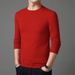 Men's Classic Round Neck Wool Blend Sweater – British-Inspired Relaxed Fit Knit Pullover With Machine-Washable Stretch (M-5XL, Wrinkle-Free)_viptrois.com
