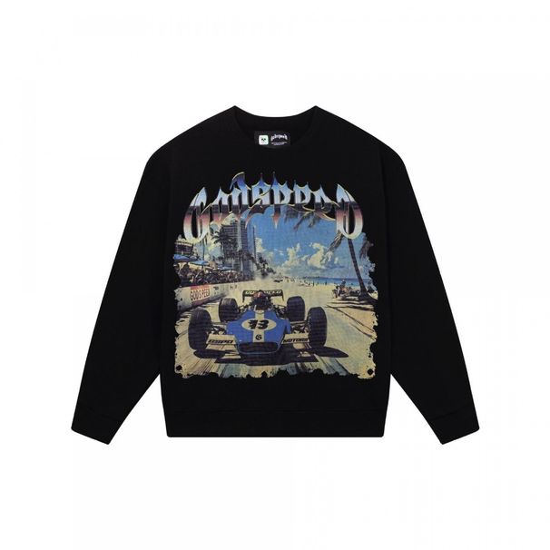 Trendy Brand Racing Print Heavy Cotton Unisex High Street Crew Neck Long Sleeve Sweatshirt_viptrois.com