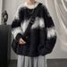 1 Men's Winter American Style Color Block Lazy Pullover Knitwear Loose Fit Student Trendy Brand Inner Layer Sweater Jacket_viptrois.com