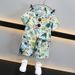 Mother & Kids Boys Short Sleeved Suit Summer New Children's Thin Cool Beach Suit_viptrois.com