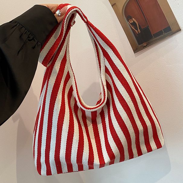 Women's Shoulder Bags Large-capacity Striped Bag Female Tide Fashion Tote Bag Female Student Handbag Female_viptrois.com