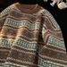 Pure 2025 Autumn Winter New Korean Style Lazy Christmas Sweater For Men, Trendy Brand High-end Striped Knitted Top Coat_viptrois.com