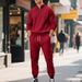 Men's Casual Fleece Lined Sweatshirt And Trousers Set Warm Zipper Workwear For Autumn And Winter_viptrois.com