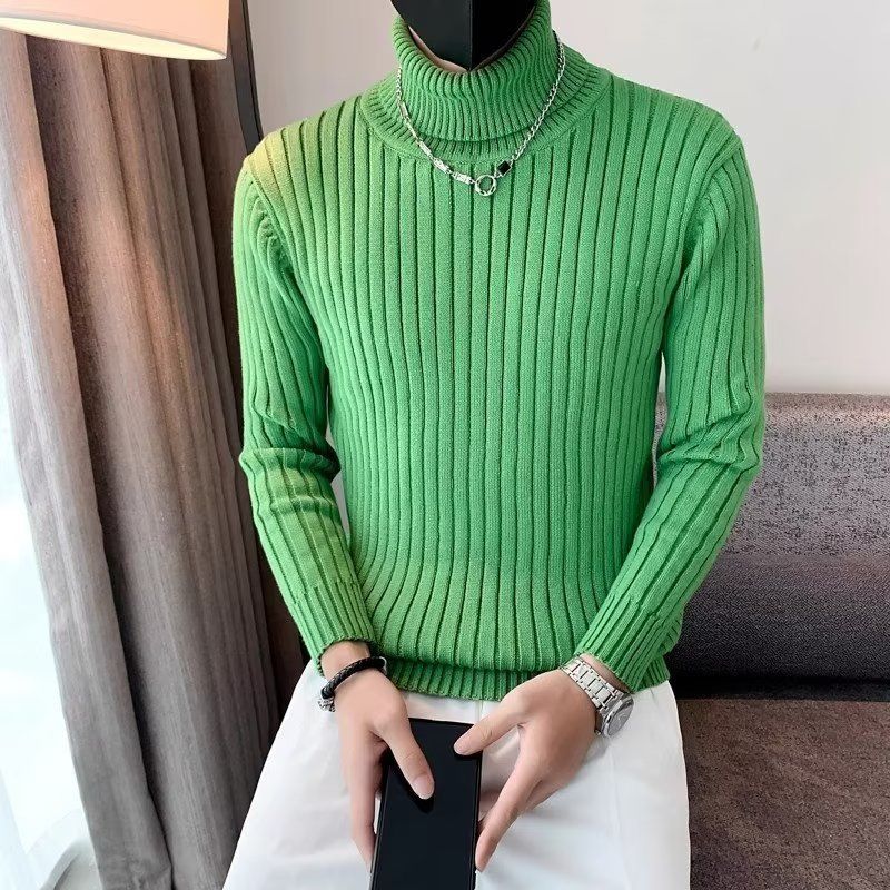 "Unisex Slim-Fit Turtleneck Sweater – Lightweight Knit Cardigan For Autumn & Winter"_viptrois.com