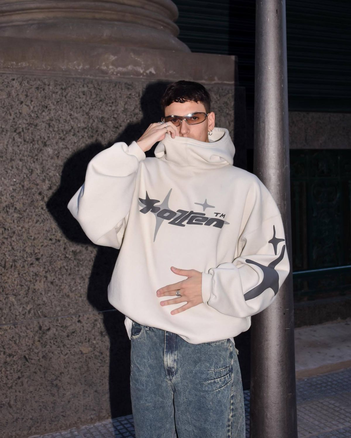 Men's Clothing Loose Hoodie Y2k Star Letter Printing Casual Trendy Design High Collar Top_viptrois.com
