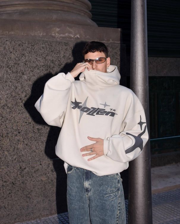 Men's Clothing Loose Hoodie Y2k Star Letter Printing Casual Trendy Design High Collar Top_viptrois.com