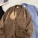 2025 Autumn New Cardigan American Casual Lazy Style V-Neck Knitted Sweater Men's Solid Color Jacket Trendy_viptrois.com