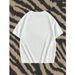 Manfinity ZONE917 Camiseta Estilo Callejero Blanca Hombre Manga Corta Con Patrón De Boca En Blanco Y Negro, Adecuada El_viptrois.com