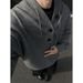 Hooded Knitted Men's Autumn/Winter Loose Sweater With Half Open Button_viptrois.com