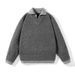 Men's Plus Size Fake Two Piece Knit Sweater Polo Shirt - V-Neck Old Money Style Trendy Casual Pullover (Greyish/Apricot, S-2XL)_viptrois.com