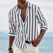 Men's Casual Long Sleeve Striped Shirt - Breathable Polyester, Lightweight & Wrinkle-Resistant, Multiple Colors & Sizes (S-5XL)_viptrois.com