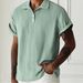 Men's Knitted Polo Shirt Breathable Short Sleeves With Hollow Details Light And Casual Top_viptrois.com