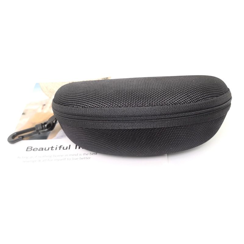 Large Pure Black Sunglasses Case Zipper EV Box Anti Pressure Anti Fall And Anti Wear Glasses Case With Hook Can Be Customized_viptrois.com
