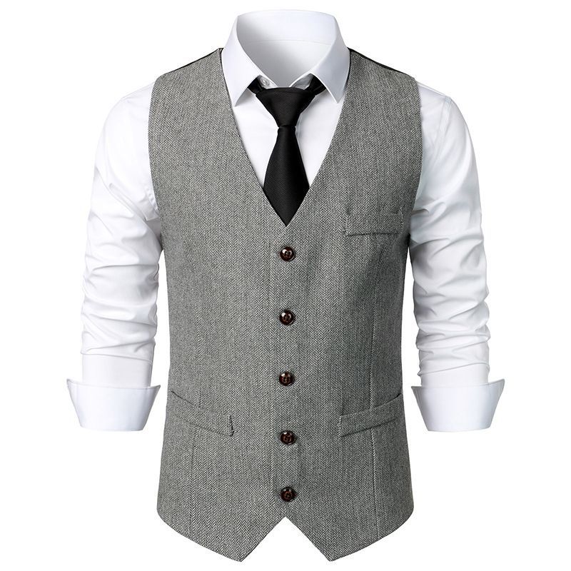 Men's British Style Retro Suit Vest Casual Business_viptrois.com