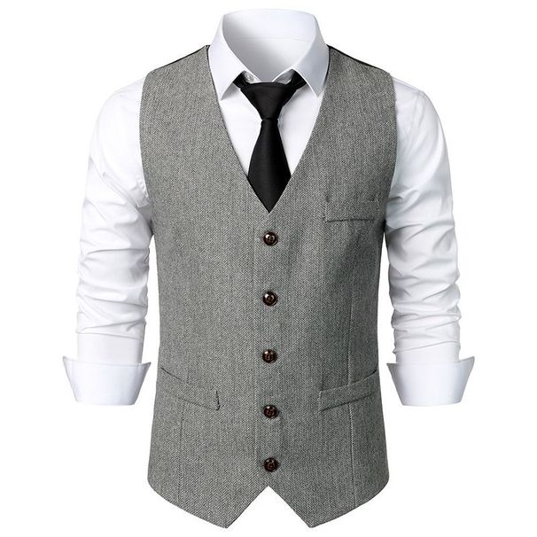 Men's British Style Retro Suit Vest Casual Business_viptrois.com