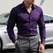 Men's Stretch & Wrinkle-Resistant Dress Shirt – 4-Way Elastic Business Casual (15 Colors) – Slim Fit Long Sleeve (S To XXXL)_viptrois.com