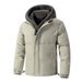 Men's Winter Fleece-Lined Hooded Jacket With Layered Design, Loose Fit, Short Style, Warm And Stylish Casual Outerwear_viptrois.com