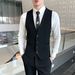 CT Men's Groomsmen Outfit Casual Three-Piece Set Black Business Professional Suit_viptrois.com