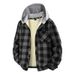 Men's Clothing Autumn And Winter New Lambskin Cardigan Hooded Sweatshirt Plus Velvet Thick Warm Plaid Jacket Tops Men_viptrois.com