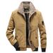 Men's business cotton coat corduroy warm lapel jacket thick warm coat middle aged dad wear_viptrois.com