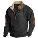 Spring And Autumn Long-Sleeve Half-Zip Printed Casual Fashion Trendy Jacket_viptrois.com