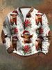 Autumn Winter New Fleece Sweatshirt Stand Collar Half-Zip Long Sleeve European Size Trendy Men's Top_viptrois.com
