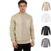 Men's Clothing Patchwork Sweatshirt Corduroy Patch Pocket Sweatshirt – European Style Long Sleeve Pullover (White, Black, Khaki, Grey, S-XXXL)_viptrois.com