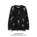 Loom European American High Street Two-Piece Oversize Ripped For Men Women, Autumn And Winter Lazy Style Hollow Design_viptrois.com
