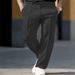 Men's Clothing Men's Straight Leg Business Suit Trousers, Loose Casual Drape Suit Trousers_viptrois.com