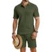 Men's Clothing Men's Casual Shirt Style Summer Stretch Jacquard Textured Simple Design Short Sleeved Suit For Commuting_viptrois.com