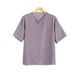 Men's Cotton Round Neck One Button Short Sleeved T-shirt, Loose Simple Solid Color Base Shirt, Summer Sweat Absorbing_viptrois.com