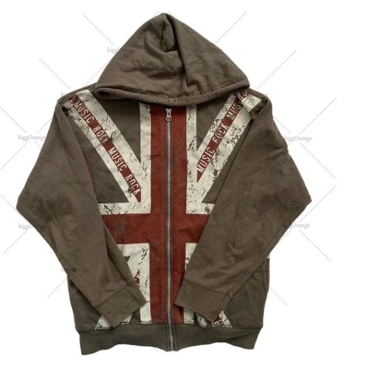 Rice-shaped Frame Zipper Y2K Gothic Hip-hop Hoodie Harajuku Sweatshirt Outerwear Hot Sale_viptrois.com
