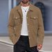 Pulse 2024 Autumn Winter European American Cross-Border Casual Men's Clothing Lapel Single-Breasted Solid Color Double Pocket_viptrois.com